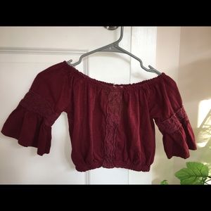 off the shoulder crop top